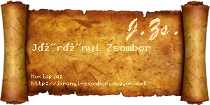 Járányi Zsombor névjegykártya